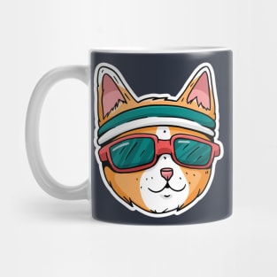 cat wearing a headband and sunglasses Mug